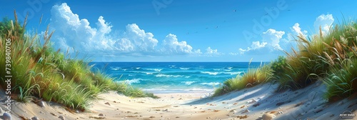 Oceanfront View Summer Abstract Background, Banner Image For Website, Background, Desktop Wallpaper