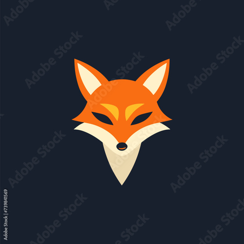Flat simple modern Logo fox vector icon illustration