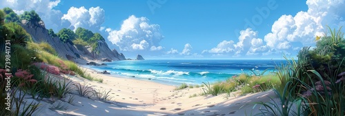 Seashore Paradise Summer Abstract Background, Banner Image For Website, Background, Desktop Wallpaper
