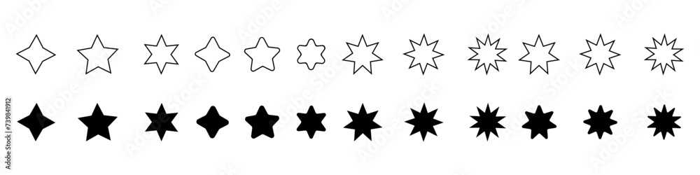 Sunburst icon vector set. Stars illustration sign collection. Price tag symbol. Retro star logo. Sunburst icon vector set. Stars illustration sign collection. Price tag symbol. Retro star logo.