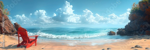 Seaside Relaxation Summer Abstract, Banner Image For Website, Background, Desktop Wallpaper