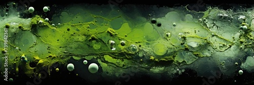 Toxic Waste: Detailed Closeup of Green Sludge with Foam and Bubbles, Gross and Gooey Background photo