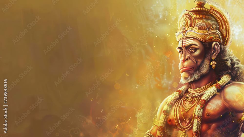 Hindu God Hanuman. Hanuman Jayanti banner