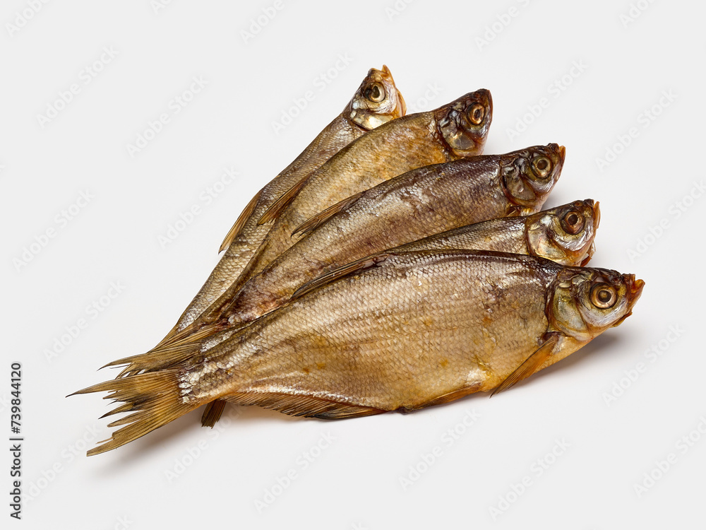 silver bream salted dried isolate on white background silver bream salted dried isolate on white background