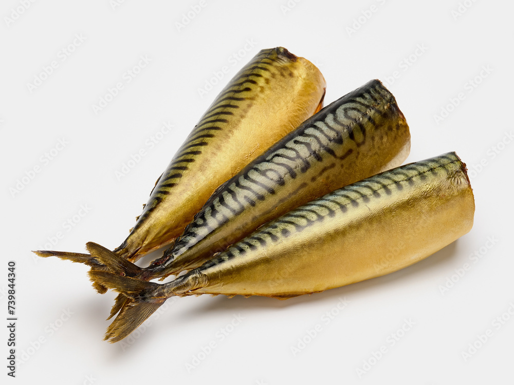 smoked mackerel isolate on white background smoked mackerel isolate on white background