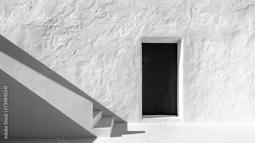 door to the dark, in the style of freeform minimalism, ahmed morsi, minimalist imagery, lasar segall, schizowave, angular, light white and black photo