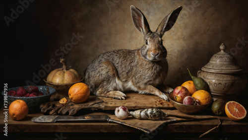 Still life with a rabbit