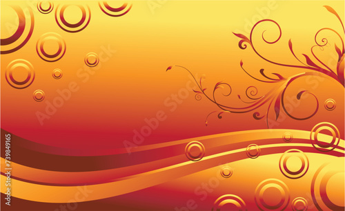 Vector orange wavy wave abstract swoosh background. wavy waves banner color line for web banner