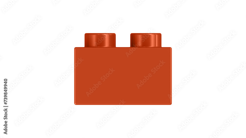 Cayenne Block Isolated on a White Background. Close Up View of a Plastic Children Game Brick for Constructors, Side View. High Quality 3D Rendering with a Work Path. 8K Ultra HD, 7680x4320 Cayenne Block Isolated on a White Background. Close Up View of a Plastic Children Game Brick for Constructors, Side View. High Quality 3D Rendering with a Work Path. 8K Ultra HD, 7680x4320