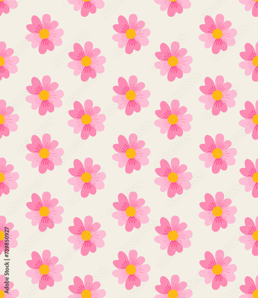 Pink flowers on a white background