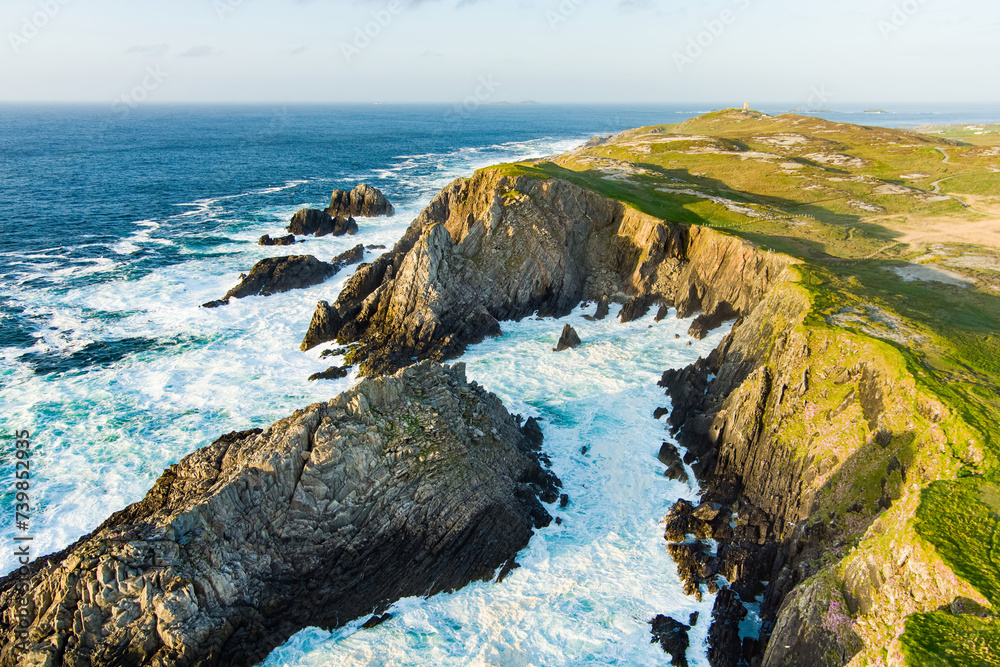 Scheildren, most iconic and photographed landscape at Malin Head, Ireland's northernmost point, Wild Atlantic Way, spectacular coastal route. Numerous Discovery Points. Co. Donegal