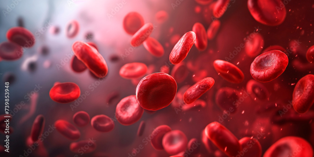 View under a microscope, blood-red blood cells in a living body, blood cells. View under a microscope, blood-red blood cells in a living body, blood cells.