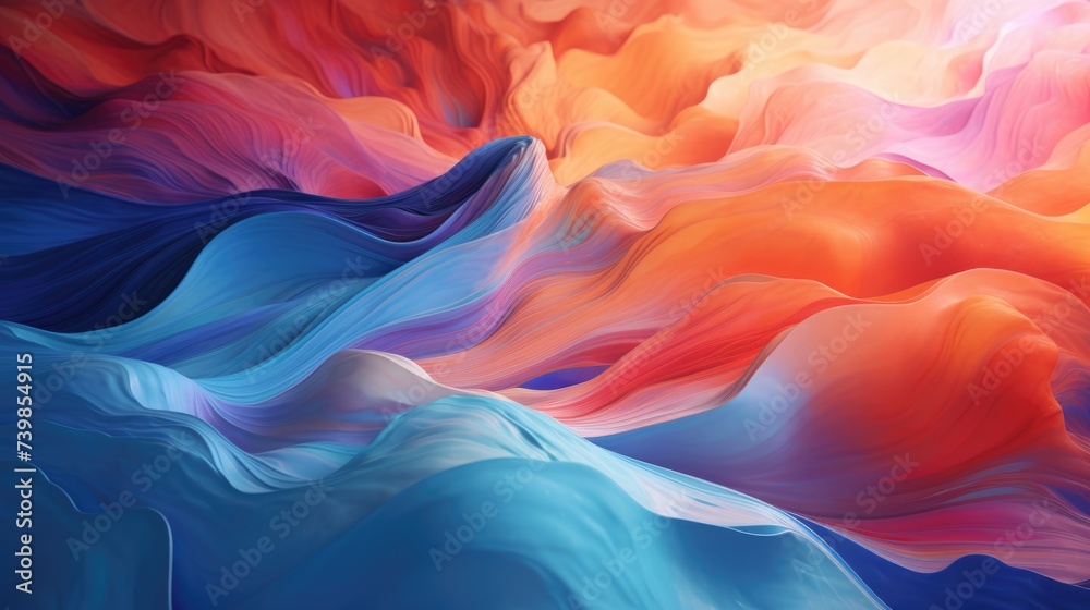 Flowing Abstract Wavy Background in Blue and Red Tones Flowing Abstract Wavy Background in Blue and Red Tones