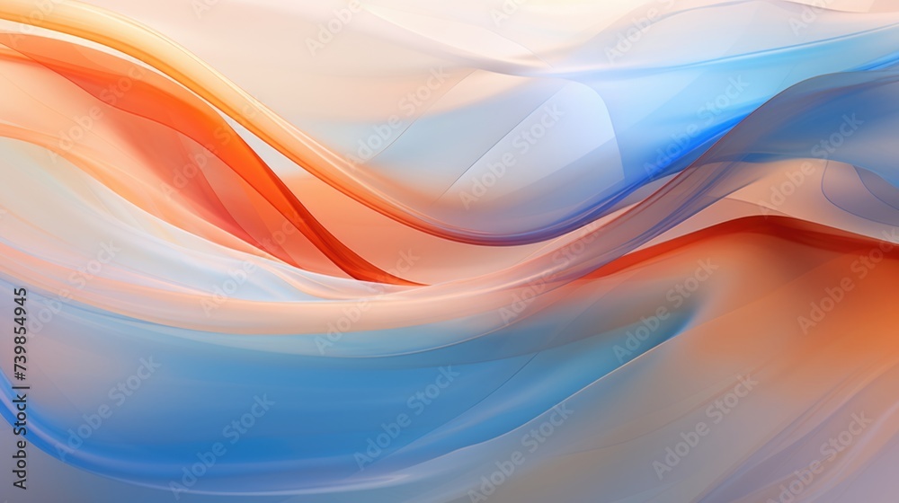 Abstract flowing waves in a soft blend of orange and blue hues. Abstract flowing waves in a soft blend of orange and blue hues.