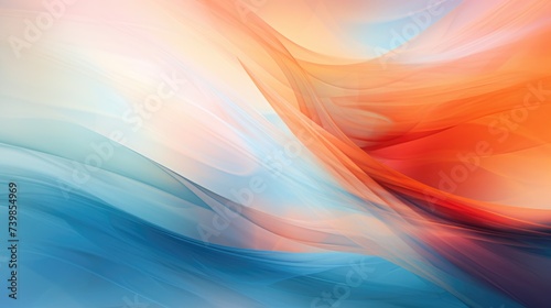 Serene Abstract Fluidity in Blue and Orange Hues