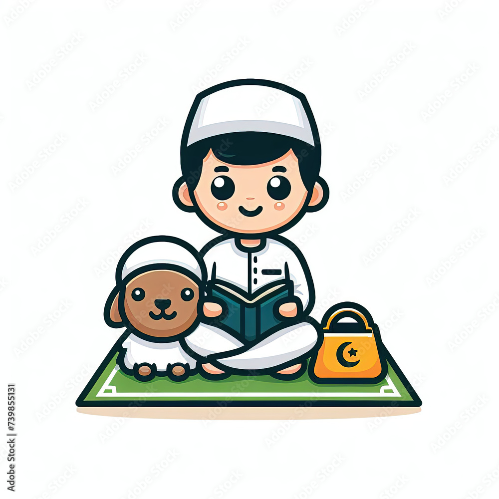 Quran Recitations: Spiritual Sessions at the Mosque Ilustration Quran Recitations: Spiritual Sessions at the Mosque Ilustration