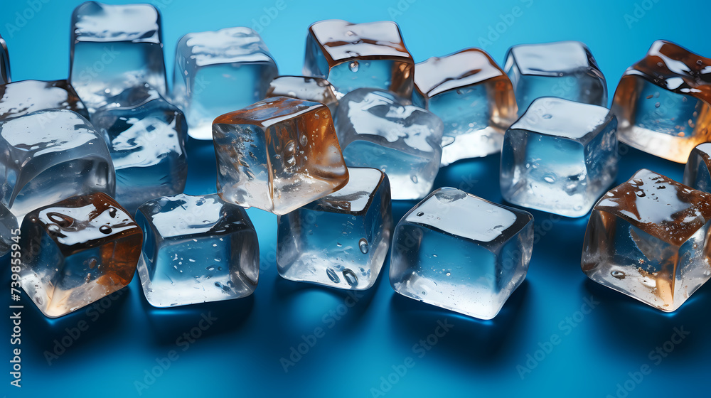 Close-up view of a pile of ice cubes, perfect for adding refreshment to any drink
