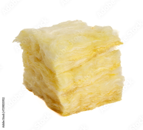 Glass wool batt insulation. Isolated on a white background.