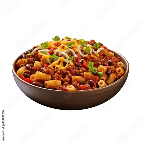 Zesty Loaded Chili Mac Delight Isolated on Transparent Background