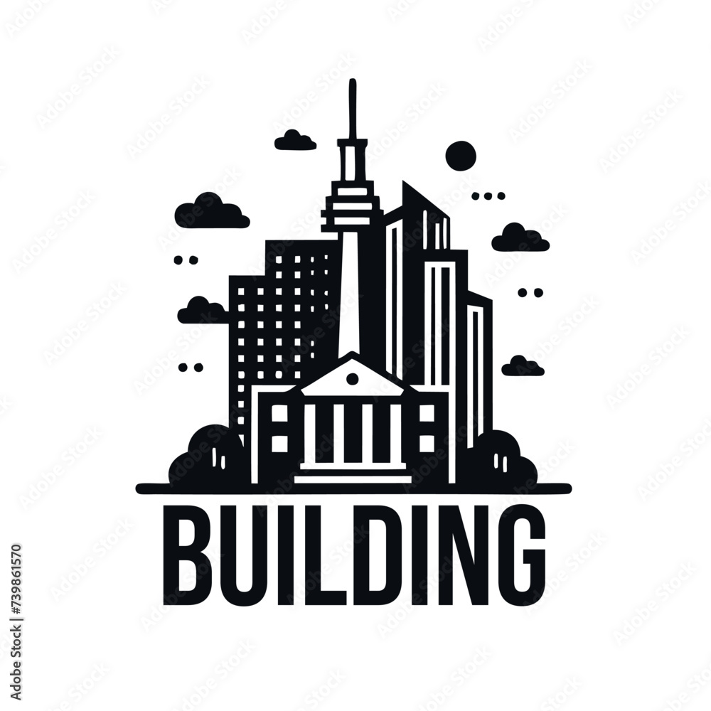 Fototapeta premium building simple logo vector art