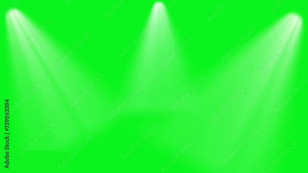 Beams lights on stage footage. Motion graphics with green screen background.
