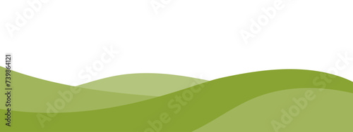 Green bush, separator, divider shape, wave border vector illustration