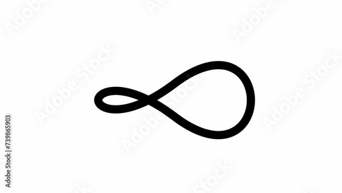 Infinity symbol animation. Lines draw moving infinity icon. photo