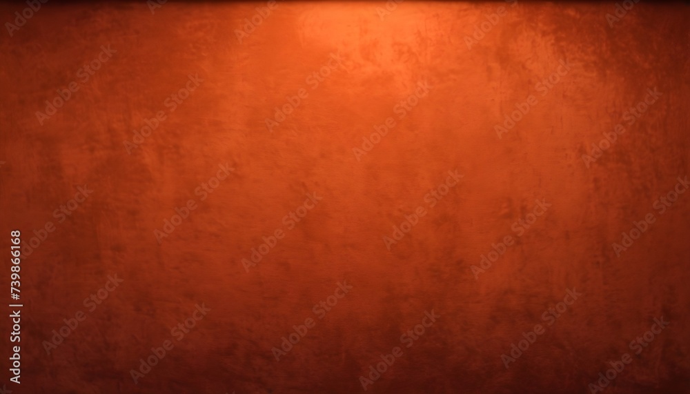 Fototapeta premium Dark orange monochrome velvet texture studio set background, shadowed