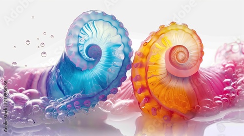 Background of colored jelly snails