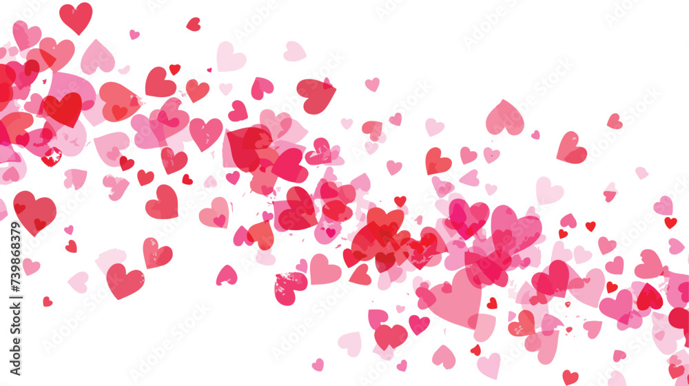 Flat Vector Valentines Day empty banner with flying