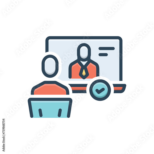 Color illustration icon for interviews