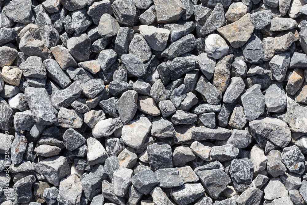 Crushed grey stones