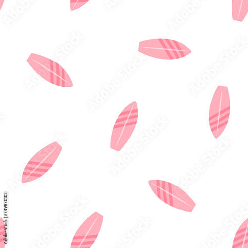 Seamless pattern with pink surfboards