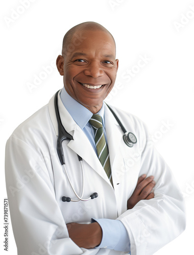 smiling doctor, isolated subject on transparent background