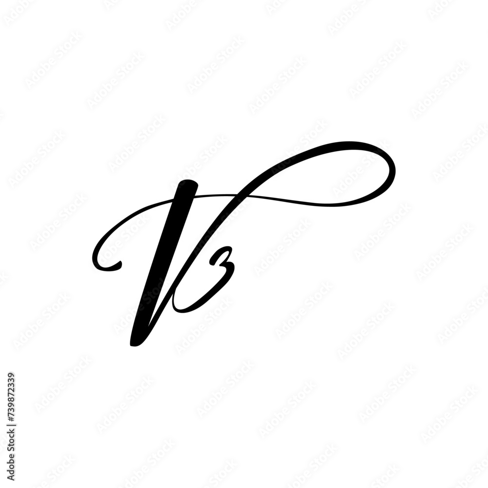 A hand-drawn signature logo design template A hand-drawn signature logo design template