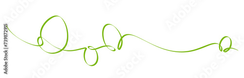 Easter egg border, Easter eggs line art banner, green ribbon