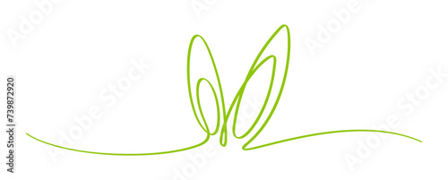 Easter border, Easter bunny ears line art decoration