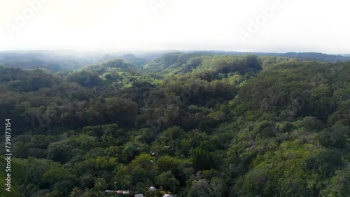 Drone Aerial Pushing Forward Twin Falls Maui, Road To Hana, Hawaii photo