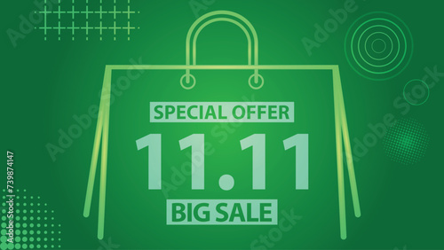 Sale banner template design 11.11 . SPECIAL OFFER, FLASH SALE, MEGA SALE