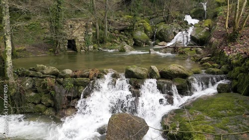 Serene Barrias Waterfall in Felgueiras, Portugal photo