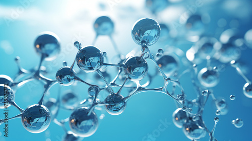 Molecule with water surface background.