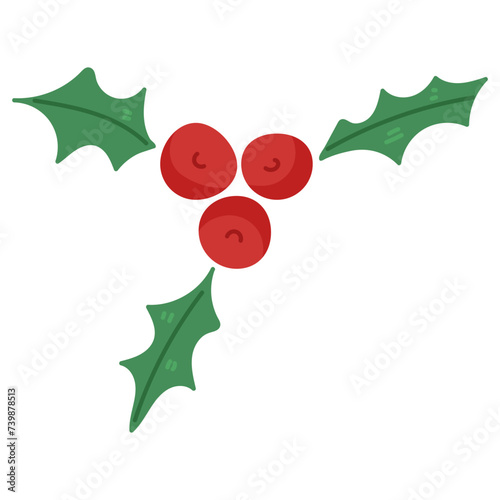 Holly berry icon. Christmas symbol vector illustration