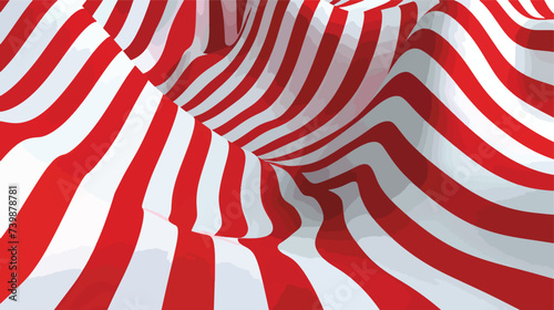 Vector Illusion stripes background white and red