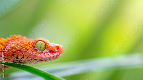 a macro of a corn snake head, ,with blured background, with empty copy space