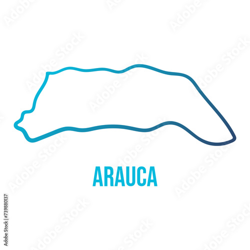 Arauca department of Colombia simple linear map photo