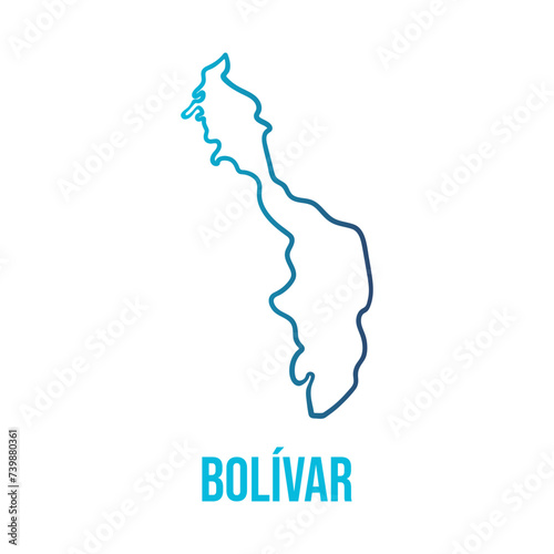 Bolívar department of Colombia country smooth map photo