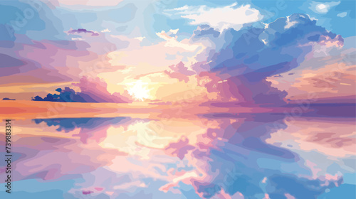 Anime cloud in blue heaven sky vector background © Vector