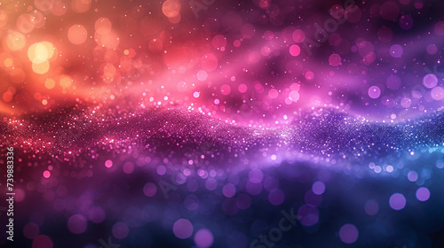 Pink, Violet and Blue Bokeh Particle Effect Banner