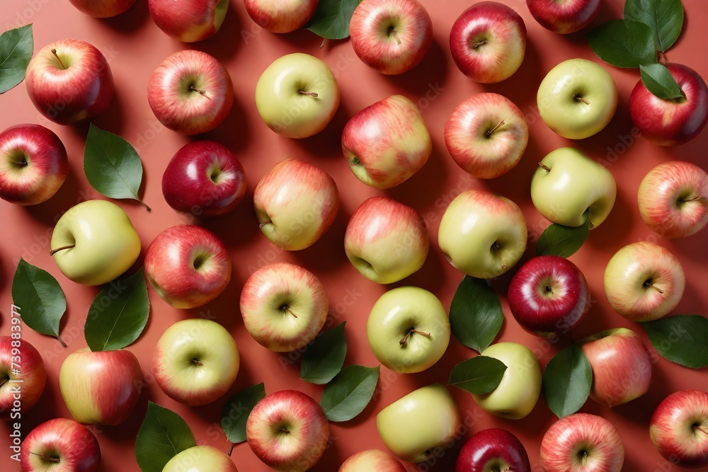 Apples frame on background. Top view of fresh apples on background. Heap of fresh and ripe apples. Apples frame on background. Top view of fresh apples on background. Heap of fresh and ripe apples.