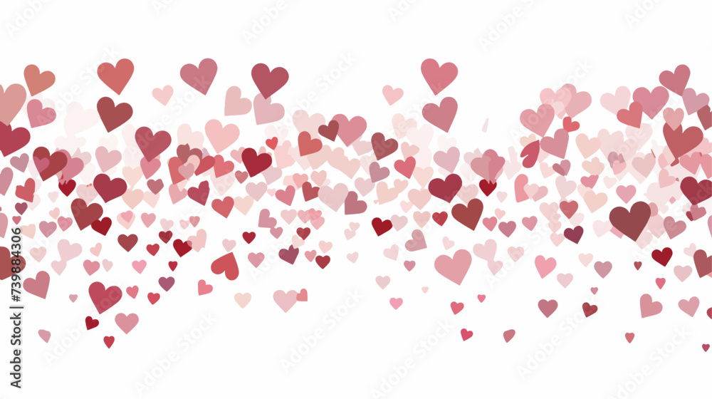 Flat Vector panoramic overlay of hearts 